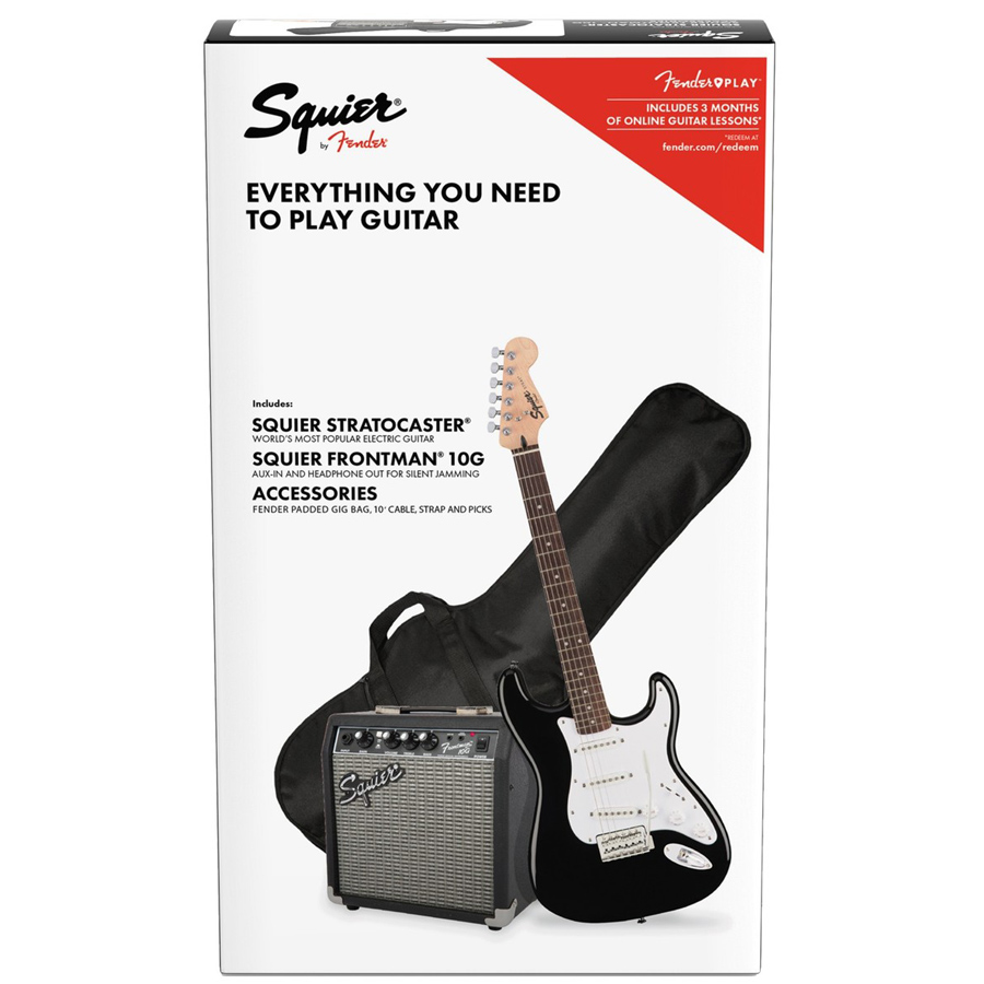 Squier Stratocaster Electric Guitar Starter Pack Black Nottingham